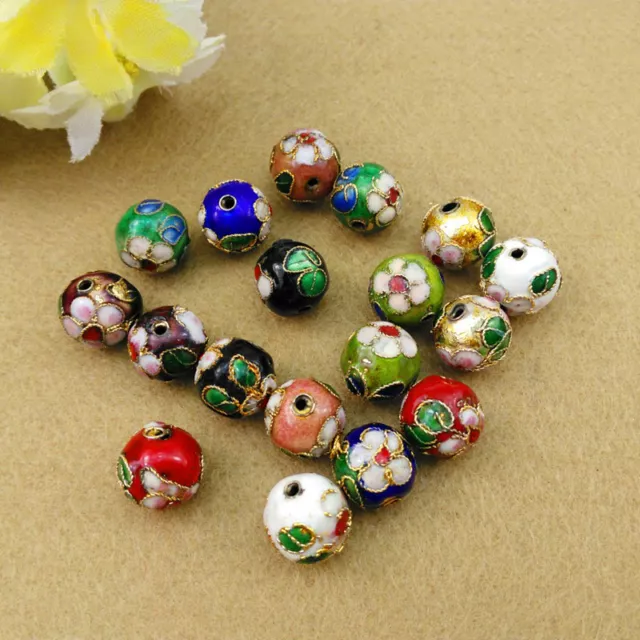 Mixed CLOISONNE Carve Flower & Charms & Spacer BEADS - Choose 6MM 8MM 10MM 4