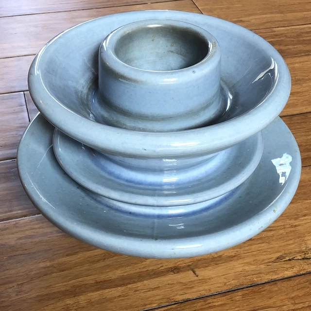 LARGE Vintage 1931 Light Blue Electric Power Porcelain Insulator