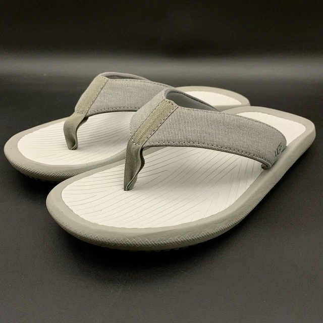 UGG Mens 9 Brookside II Flip flip-flops Seal Gray Canvas NEW 1124895