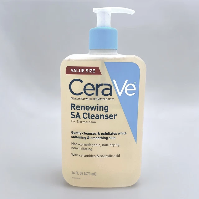 CERAVE RENEWING SALICYLIC Acid Cleanser for Normal Skin, Fragrance Free