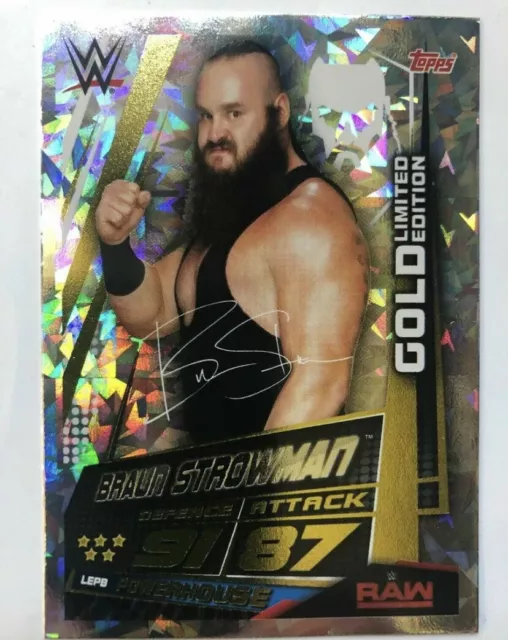 Topps WWE Slam Attax Universe Rare Braun Strowman Gold Limited Edition Card