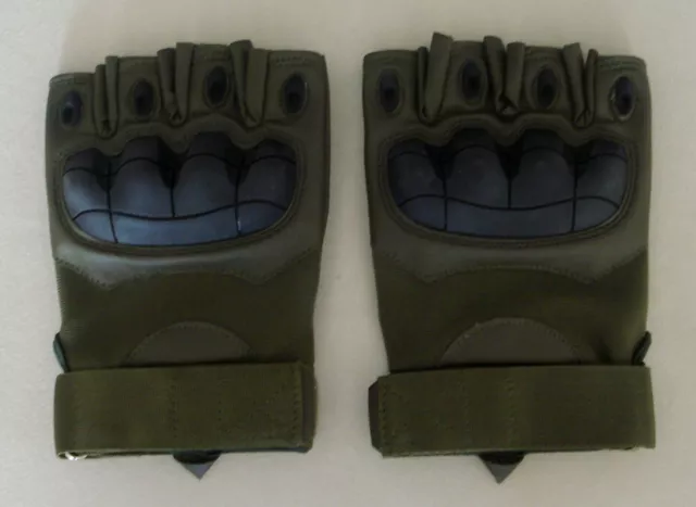 Accmor Tactical Military Fingerless/Half Gloves Rubber Hard Knuckle Size Xl New