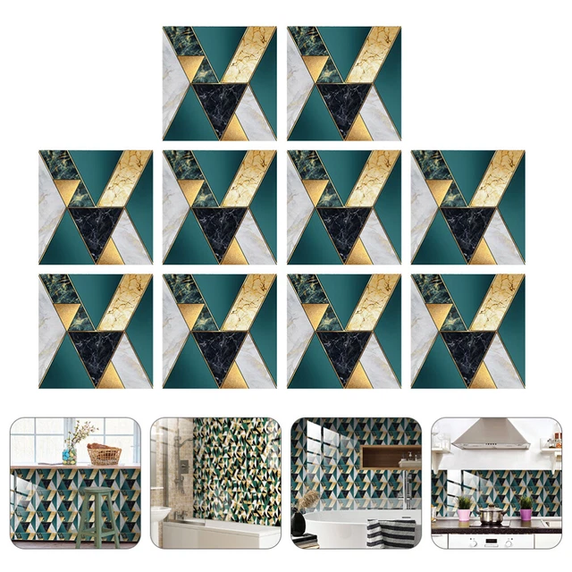10 pz adesivi da parete impermeabili autoadesivi trasferimento piastrelle PVC mosaico