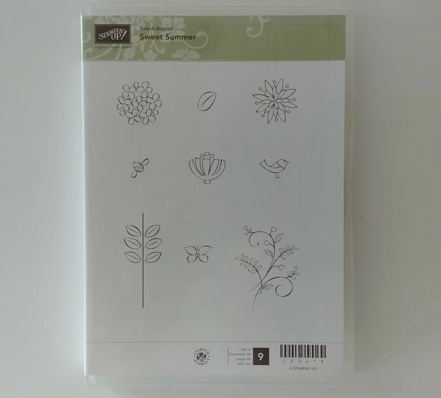 STAMPIN UP! &SWEET Summer" 9 Clear Mount Rubber Stamps Flower Plants