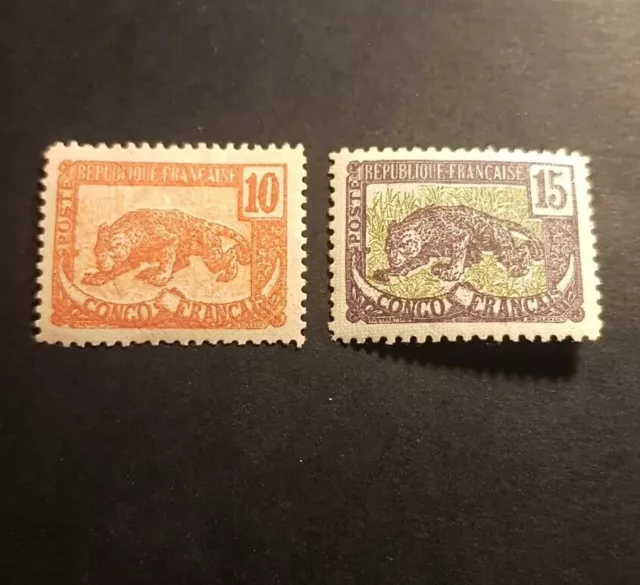 Briefmarke Frankreich Kolonie Kongo N° 31/32 Neu MH 1900