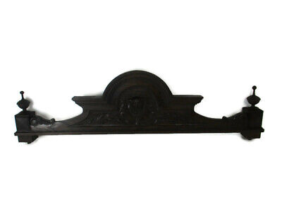 Hand Carved Wood French Pediment Flowers Heart Ornate Over door Architectural