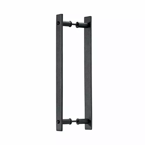 Toprema 14" Steel Rustic Black Sliding Barn Door Handle Pull Wood Door
