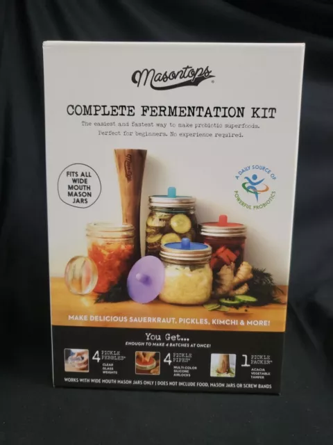 Masontops Complete Mason Jar Fermentation Kit Wide Mouth NEW Sealed