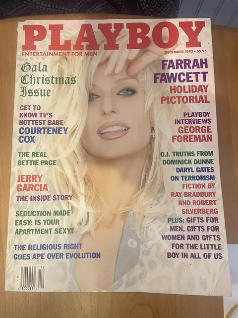 PLAYBOY MAGAZINE DECEMBER 1995 Farrah Fawcett Courtney Cox, Bettie Page