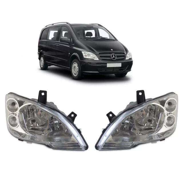 2X Scheinwerfer Vorne Links + Rechts Elektrisch Für Mercedes Vito (2010-2015)