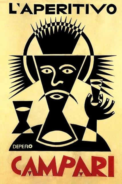 Poster Manifesto Locandina Pubblicitaria Stampa Vintage Drink Aperitivo Campari