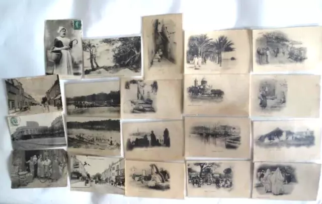 lot 20 cartes postales anciennes 1900  Algérie - Congo - colonies - France  CPA