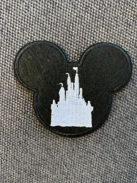 Disney Castle Patch Mickey Mouse Ears Embroidered Iron On Applique-BRAND NEW!