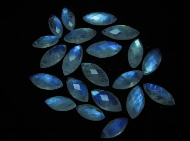 Rainbow Moonstone Marquise checker Cut Loose Gemstones Size 9x18 mm to 10x20 mm