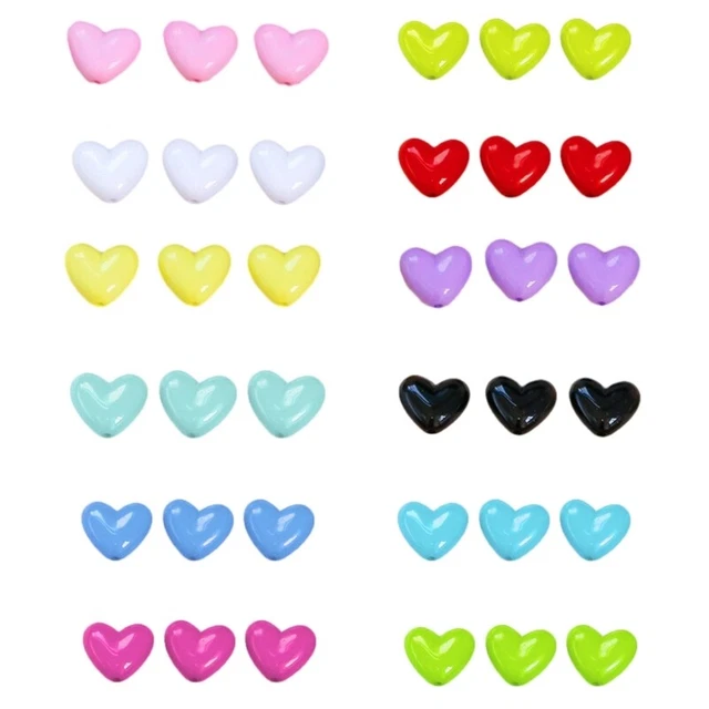Set of 15 DIY Jewelry Supplies Heart Pendants Acrylic Heart Jewelry Making Part