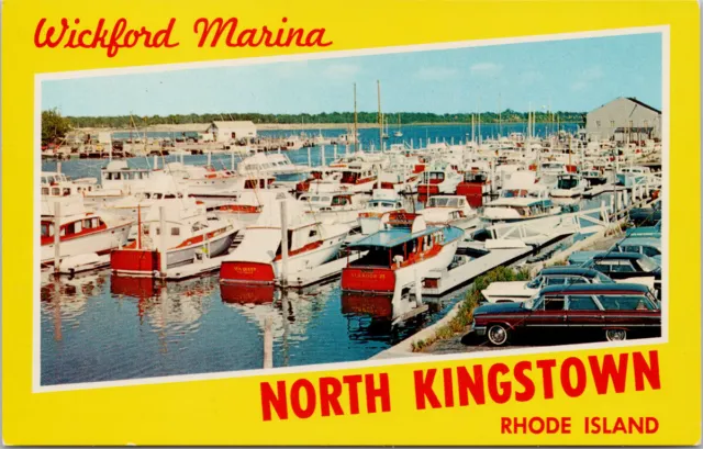 Wickford Marina North Kingstown RI Rhode Island Boats Unused Postcard E90