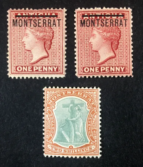 Momen: Montserrat Sg #1,8,21 Mint Og H £100 Lot #68424*