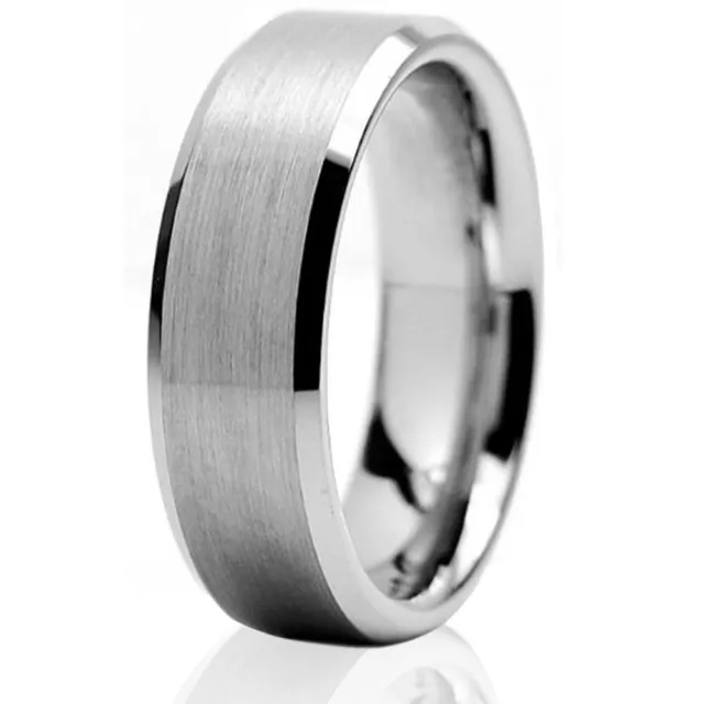 🔥 Tungsten Carbide Wedding Band Ring Brushed Silver Mens Jewelry Size 6-15 3