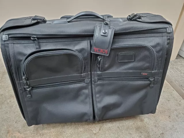 Tumi Alpha Black Ballistic Nylon Rolling Garment Bag