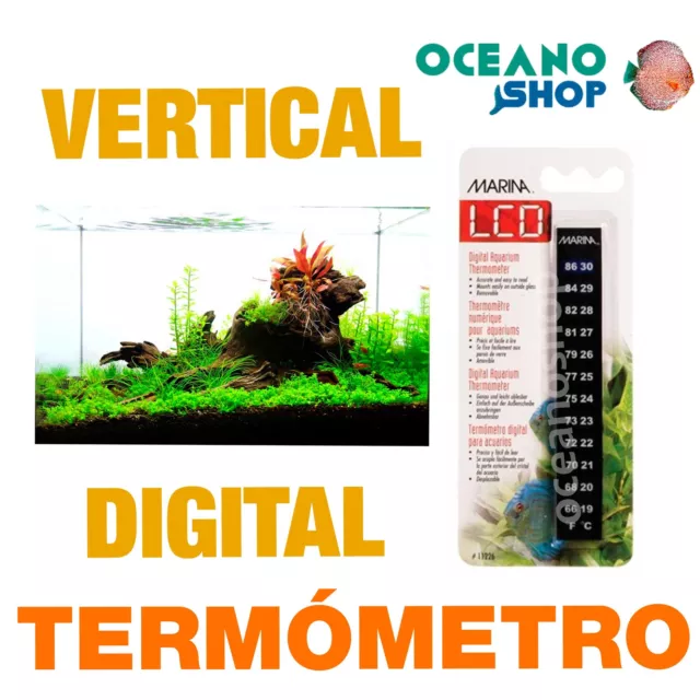 Termómetro Vertical Digital Aquarius MARINA Minerva acuario gambario pecera