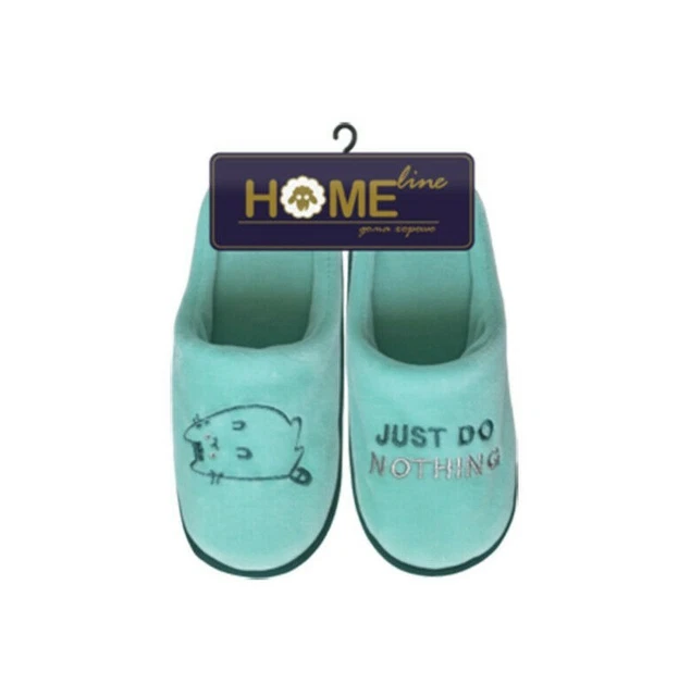 Turquoise Comfy Women's Slippers, Super Soft and Comfy DO NOTHING Cat