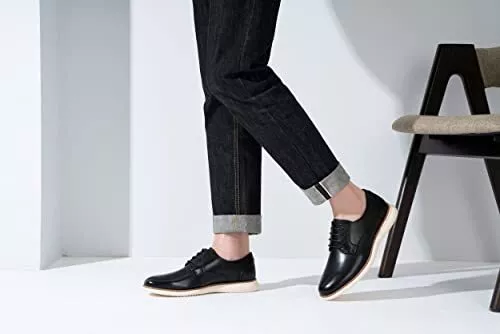 MEN'S DRESS SHOES Brogue Formal Lace Up Oxfords Shoes 9.5 Black-733 $83 ...