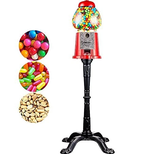 Classic Red Gumball Machine with Stand with Glass Globe for Small Gumballs Gu...