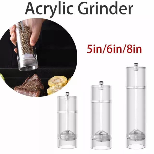 Salt Acrylic Clear Manual Spices Mills Seasoning Bottle Salt and Pepper Grinder