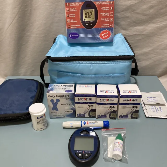 Sistema de medidor de monitor diabético de glucosa en sangre Easy Step modelo #91237 nuevo en paquete