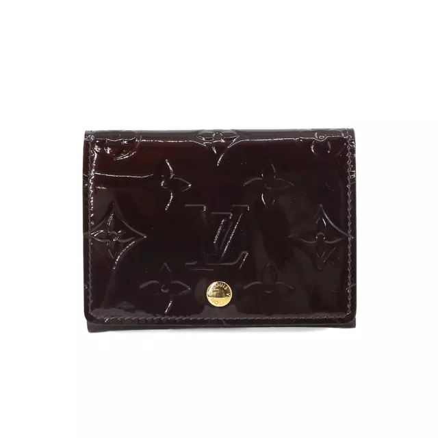 LOUIS VUITTON Vernis Card Case Leather Amarante M91409 90228149