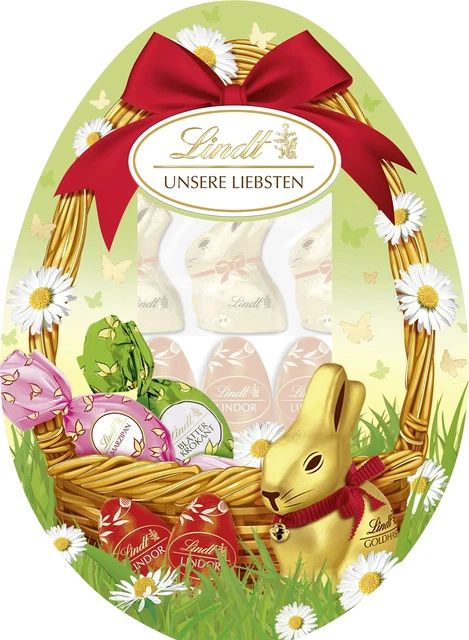Scatola per dispensa cioccolato Lindt i nostri preferiti coniglietti d'oro 18 x 185 g NUOVO MHD 30/07/2023