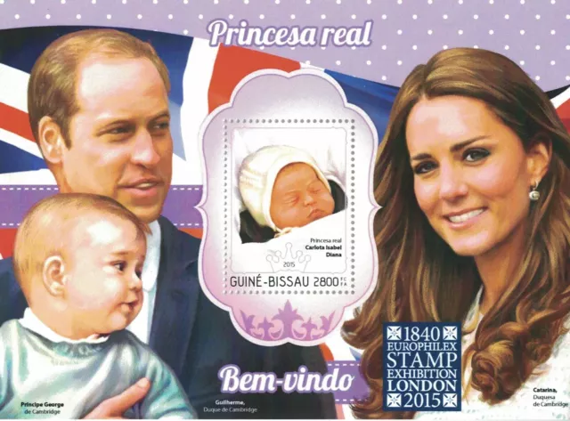 Prince William Kate Middleton Baby George Europhilex 2015 Mnh Stamp Sheetlet