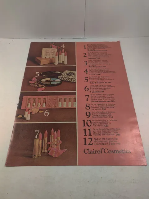 Clairol Cosmetic Makeup 1966 Vtg Print Ad 10x13 12 Days Of Christmas