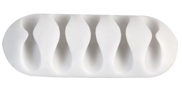 CLEVER LITTLE BOX - Adhesive Five Cable Holder, White 5 Pack