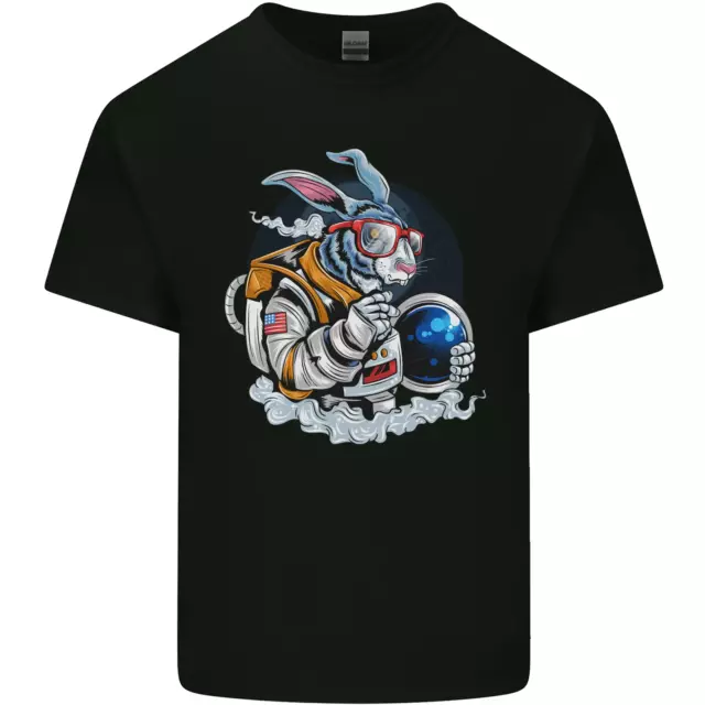 T-shirt da uomo in cotone Space Bunny Funny Astronaut Space Rabbit