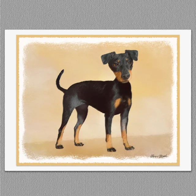 6 Manchester Terrier Dog Blank Art Note Greeting Cards