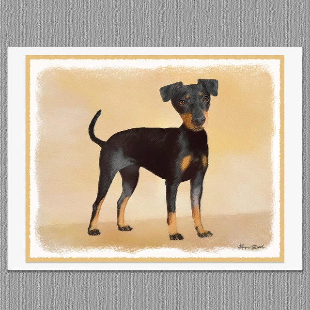 6 Manchester Terrier Dog Blank Art Note Greeting Cards