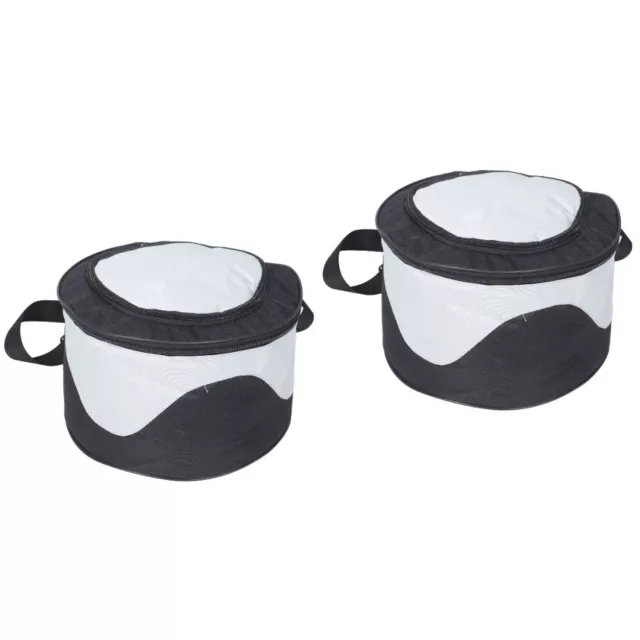 2 Count Sac De Glace Tissu Oxford Manquer À Lunch Pique-nique Rond Bento