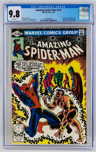 Amazing Spider-Man #215 CGC 9.8 White Pages NM/MT ASM Marvel Comics 1981 Hot Key