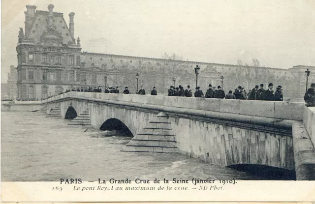 Paris - Grande crue de la Seine janvier 1910 - Pont Royal