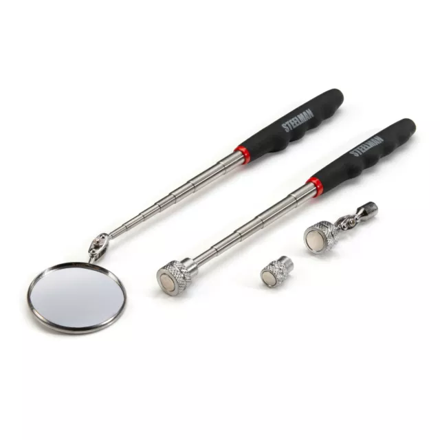 Steelman 4 Pc Telescoping Magnetic Pick Up and Mirror Inspection Tool Kit 41813