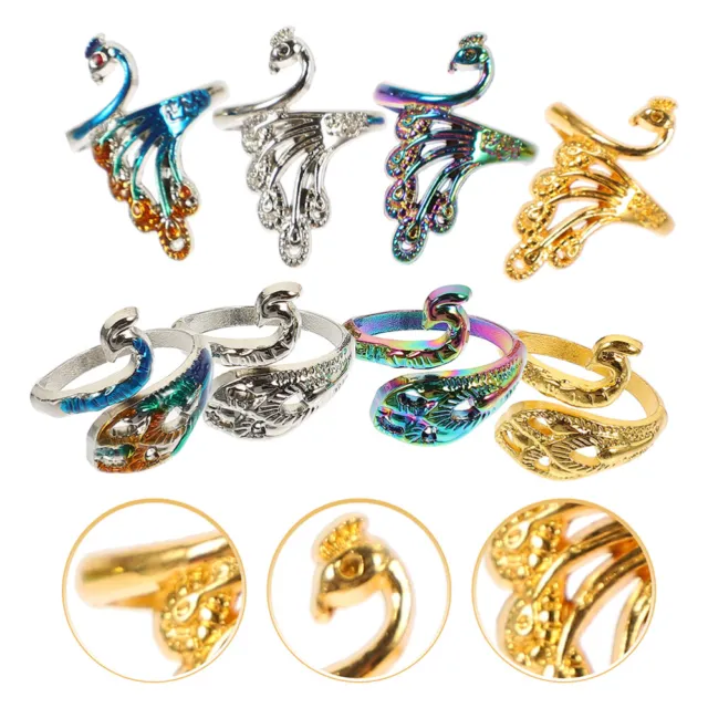 16 piezas delicados anillos de ganchillo reutilizables de aleación elegante para tejer