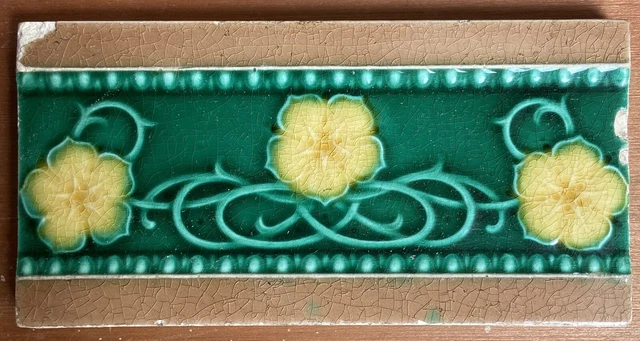 Alfred Meakin - Antique Art Nouveau Majolica Border Tile C1900