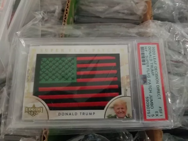 PSA 5 Donald Trump 2020 Leaf Decision SF1 super flag patch