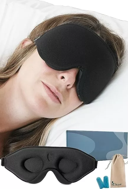 Lifeself Masque de Nuit Femme - Masque de Sommeil 3D Cache Yeux pour Dormir