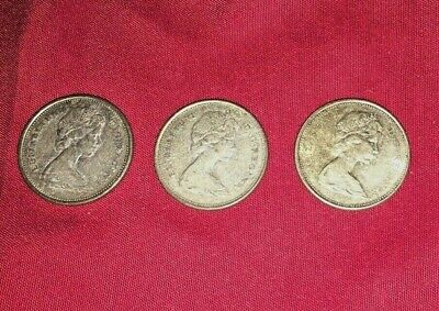 Canadian. Queen Elizabeth II Set Of  3  SILVER Quarters( 25 cents ) Circulated