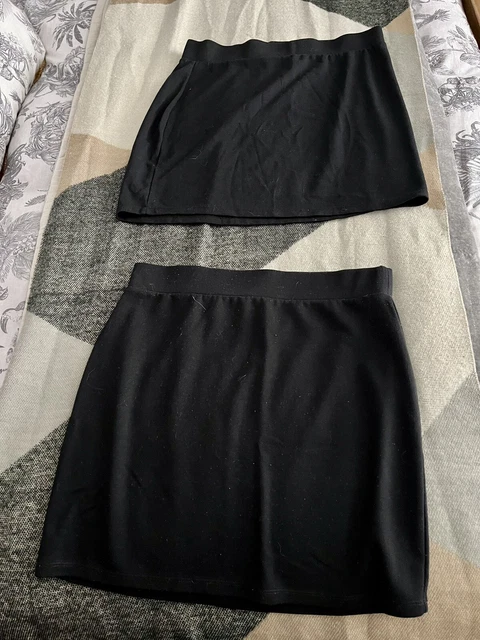 Gonne scuola nere ragazze stretch fit età 16 17 anni pacchetto x 2