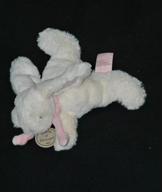 Peluche lapin bonbon blanc DOUDOU ET COMPAGNIE rose Mon tout petit... 19 cm NEUF