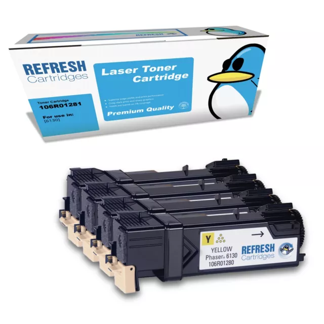 Refresh Cartridges Full Set Value Pack Toners Compatible With Xerox Phaser 6130