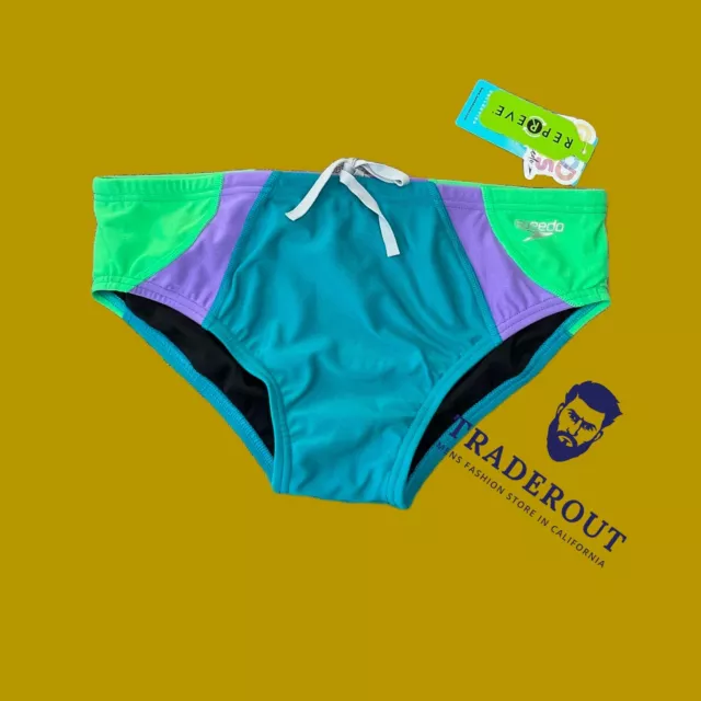 SPEEDO MEN BLUE Pink color block Swim Brief Endurance Swimwear Size 34  $45.00 - PicClick